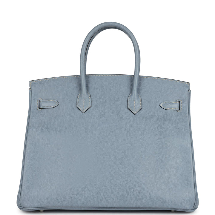 Hermes Birkin 35 Bleu Lin Epsom Palladium Hardware
