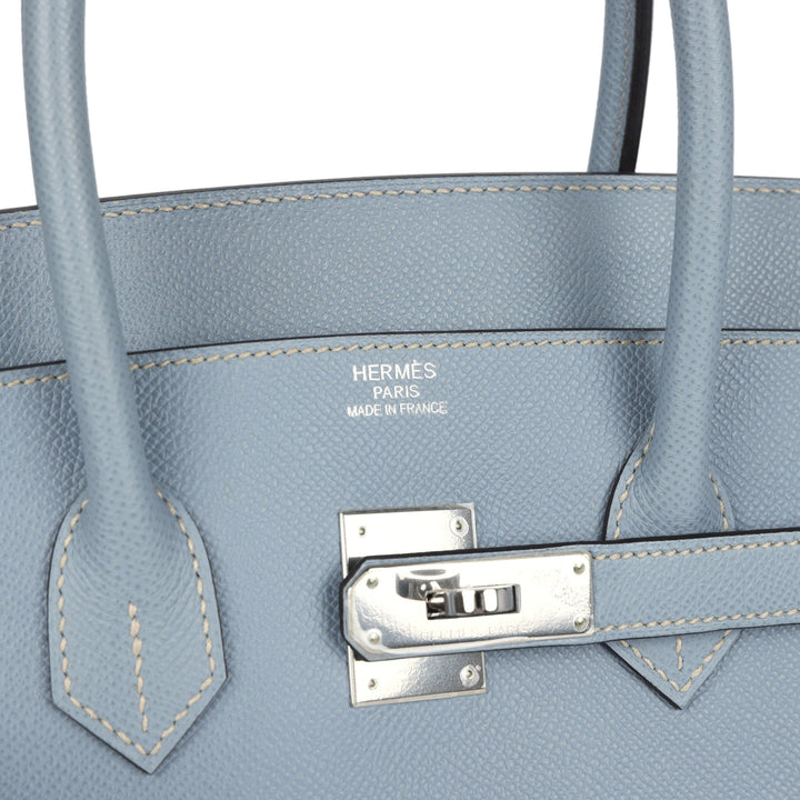 Hermes Birkin 35 Bleu Lin Epsom Palladium Hardware