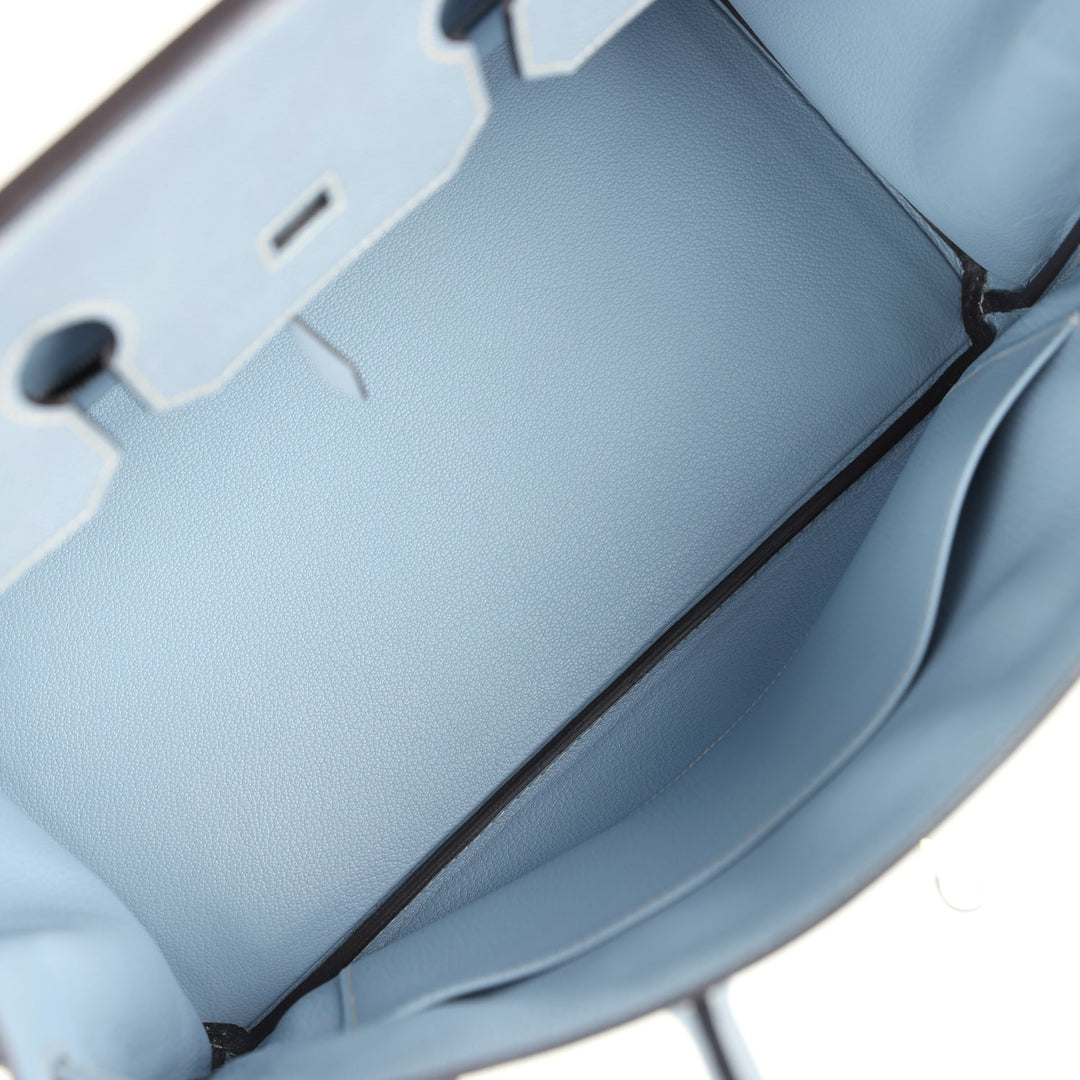 Hermes Birkin 35 Bleu Lin Epsom Palladium Hardware