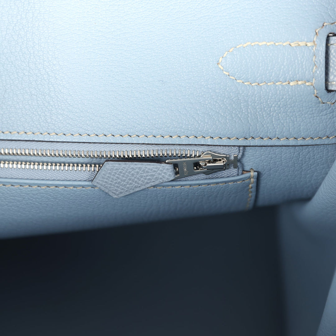 Hermes Birkin 35 Bleu Lin Epsom Palladium Hardware