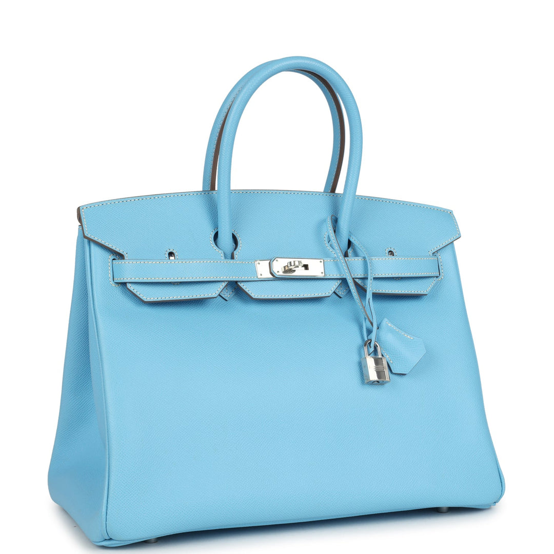 Hermes Birkin 35 Bleu Celeste Candy Epsom Palladium Hardware