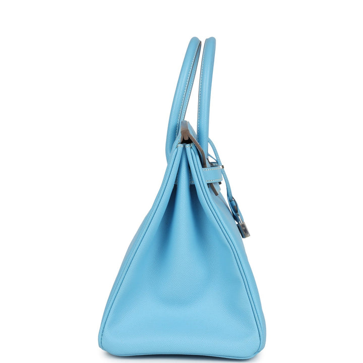 Hermes Birkin 35 Bleu Celeste Candy Epsom Palladium Hardware