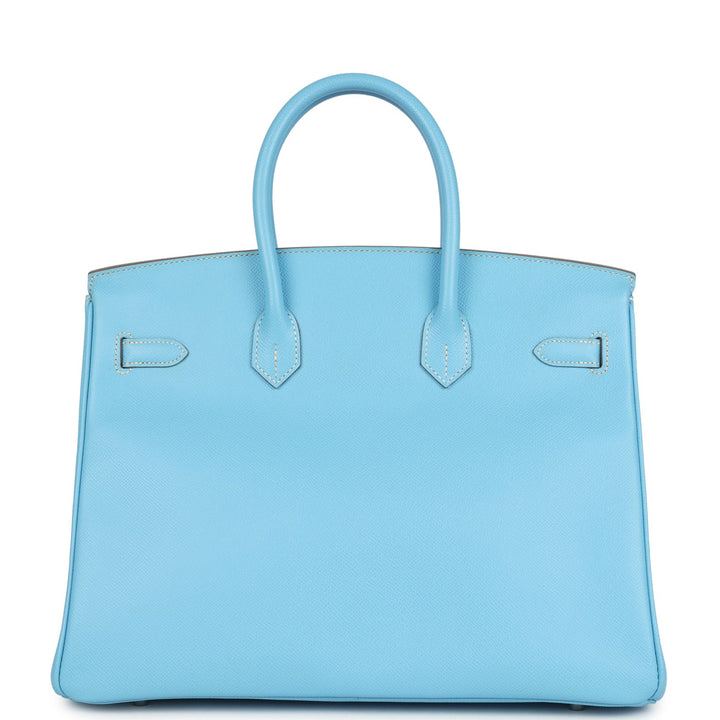Hermes Birkin 35 Bleu Celeste Candy Epsom Palladium Hardware