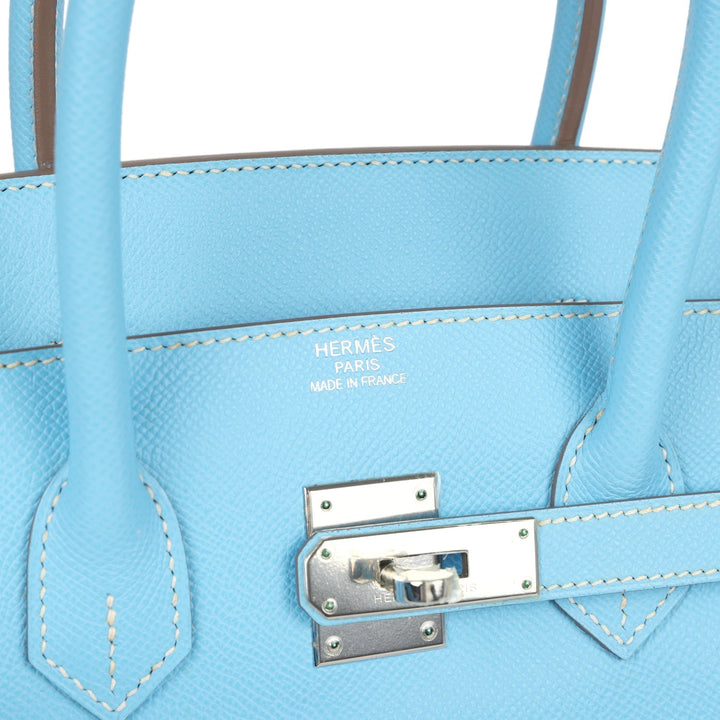 Hermes Birkin 35 Bleu Celeste Candy Epsom Palladium Hardware