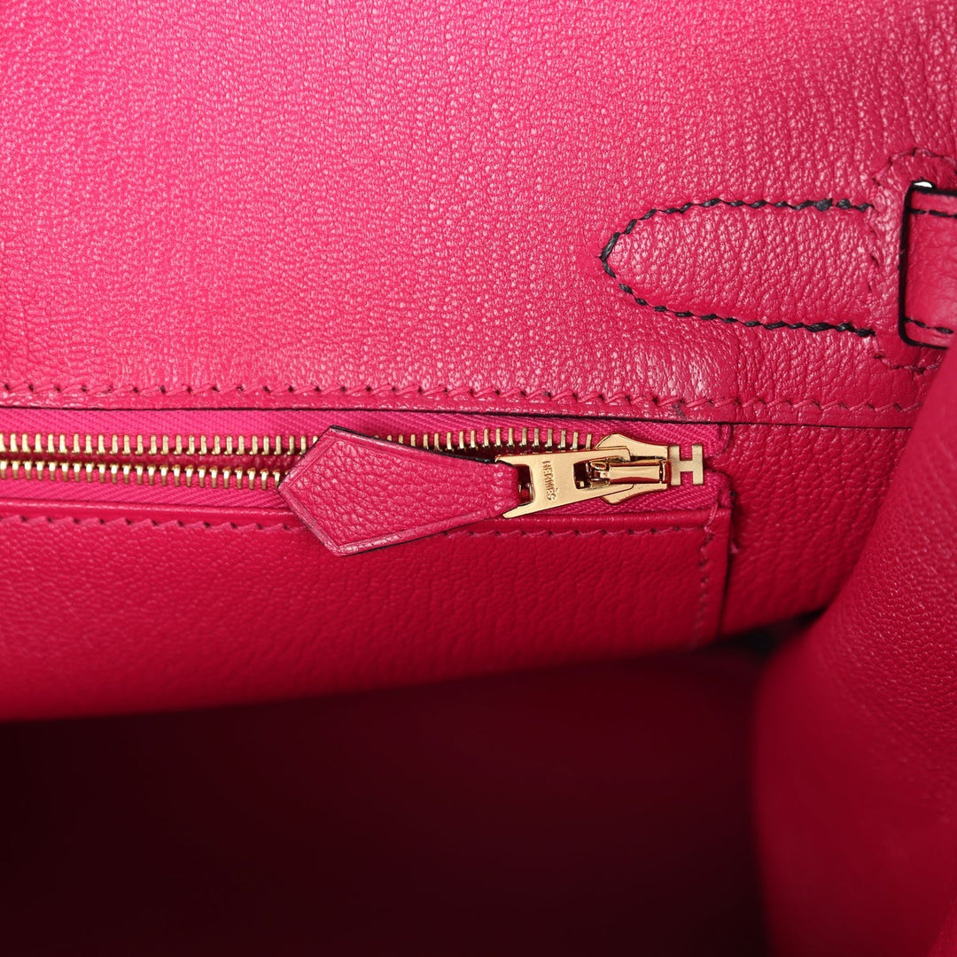 Hermes Special Order (HSS) Birkin 30 Black and Rose Mexico Togo Brushed Gold Hardware