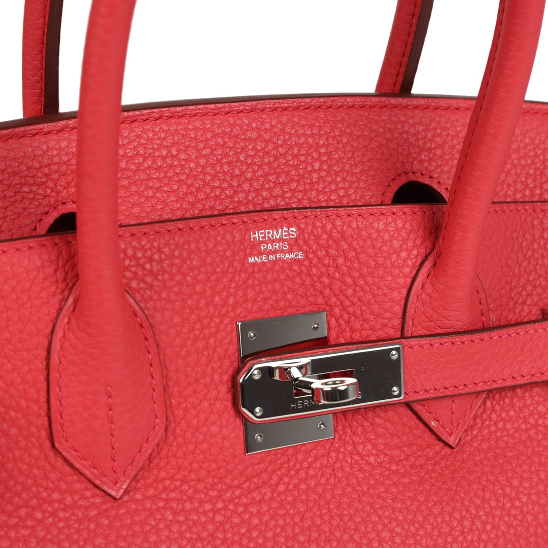 Hermes Birkin 30 Bougainvillea Clemence Palladium Hardware