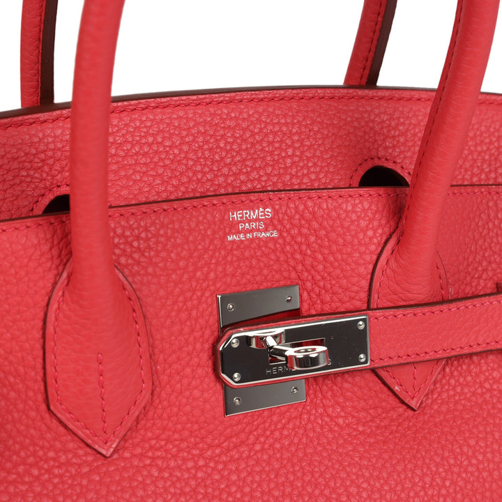 Hermes Birkin 30 Bougainvillea Clemence Palladium Hardware
