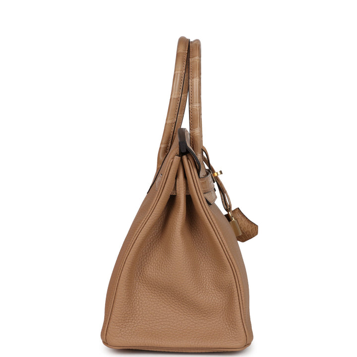 Hermes Birkin 30 Chai Matte Alligator and Togo Touch Permabrass Hardware