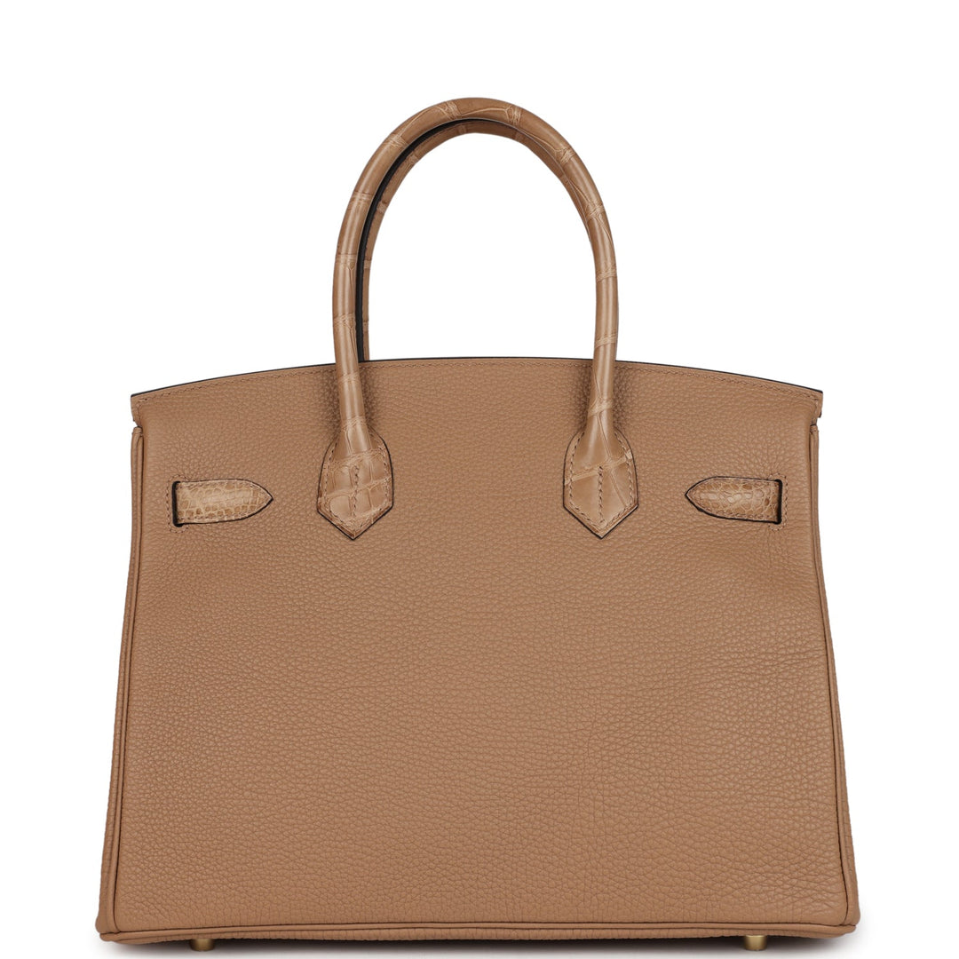 Hermes Birkin 30 Chai Matte Alligator and Togo Touch Permabrass Hardware