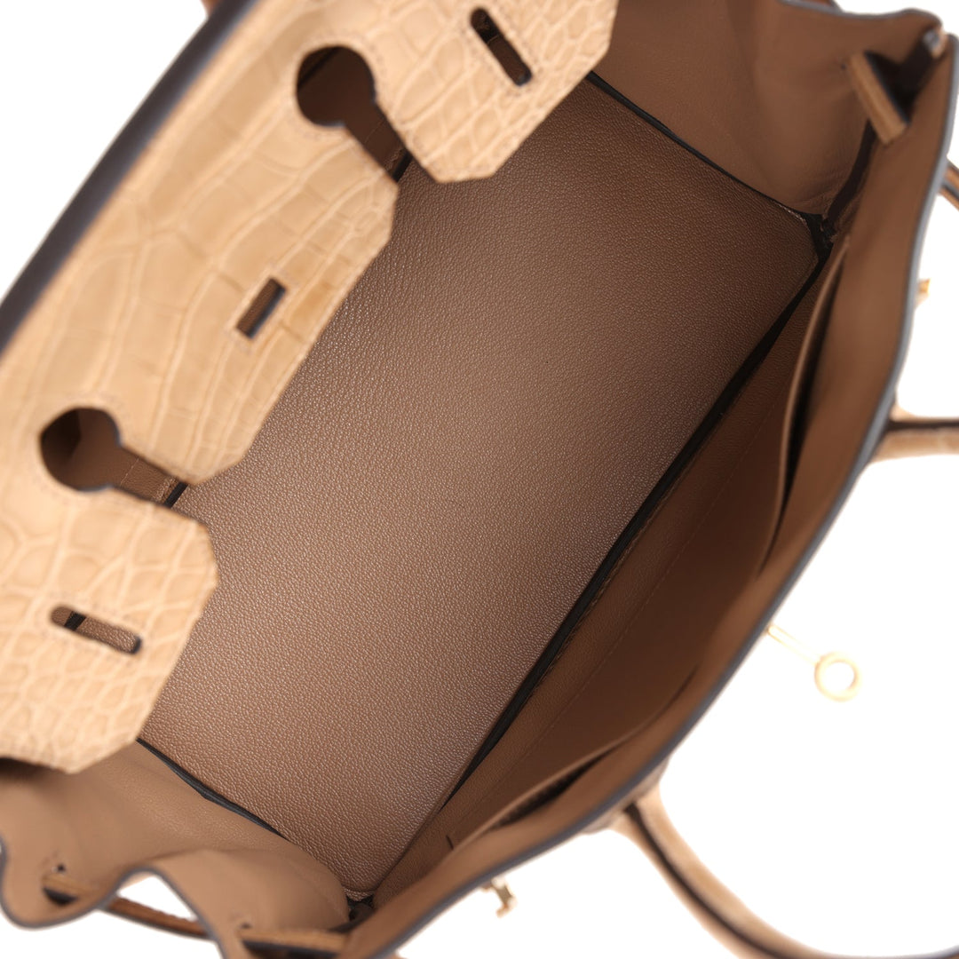 Hermes Birkin 30 Chai Matte Alligator and Togo Touch Permabrass Hardware