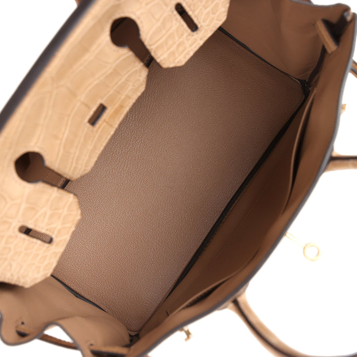 Hermes Birkin 30 Chai Matte Alligator and Togo Touch Permabrass Hardware