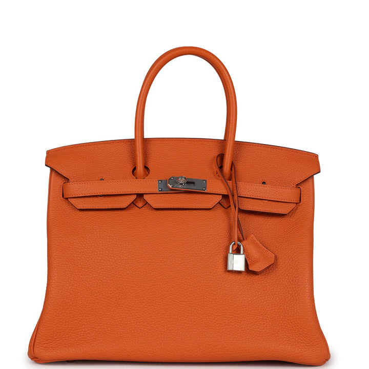 Hermes Birkin 35 Orange Togo Palladium Hardware