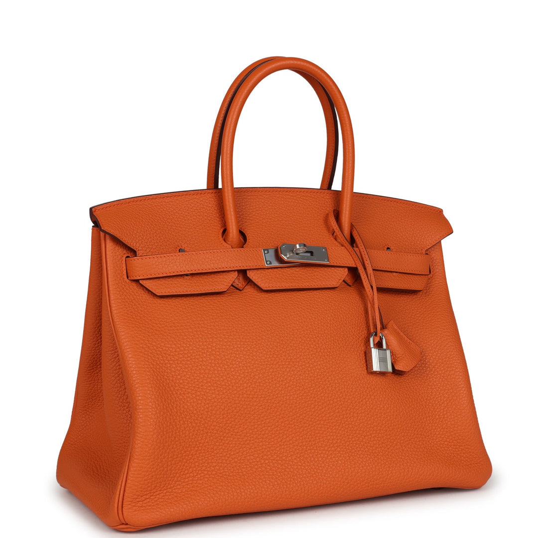Hermes Birkin 35 Orange Togo Palladium Hardware
