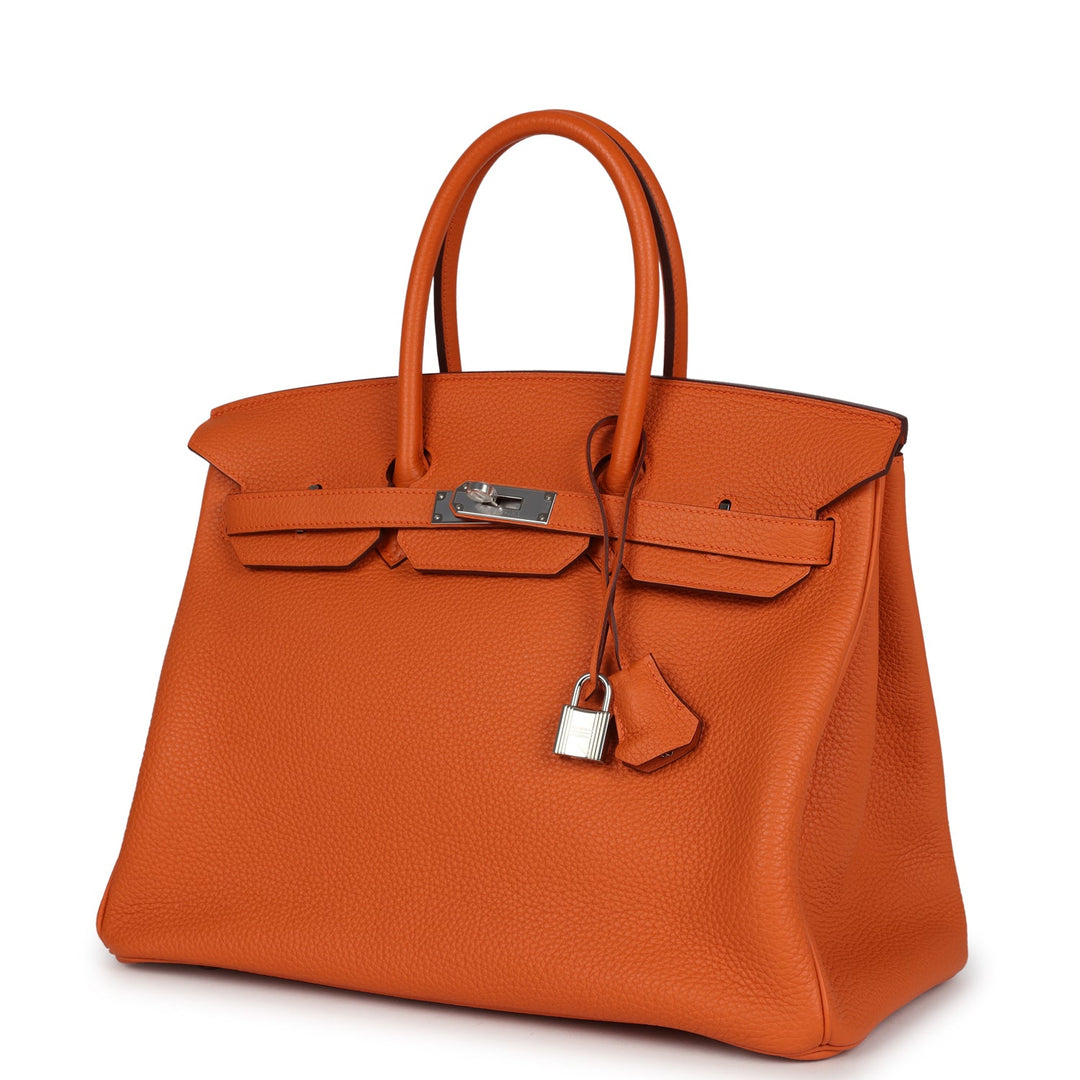 Hermes Birkin 35 Orange Togo Palladium Hardware