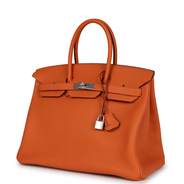 Hermes Birkin 35 Orange Togo Palladium Hardware