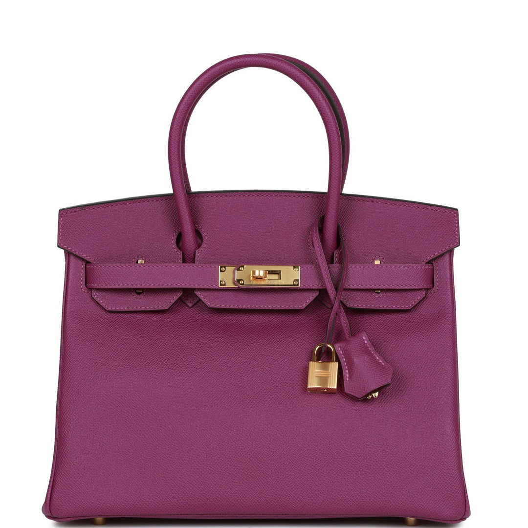 top quality Hermes Birkin 30 Anemone Epsom Gold Hardware