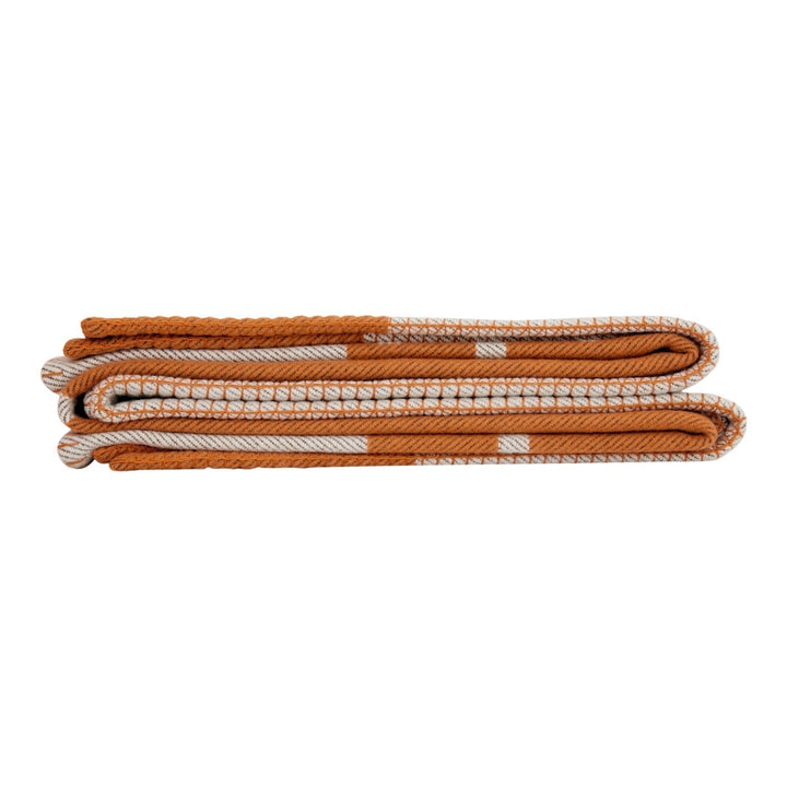 Top quality Hermes "Classic Avalon" Ecru and Orange H Blanket