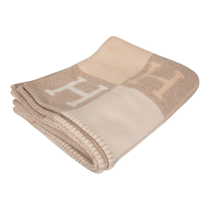 Top quality Hermes "Classic Avalon" Coco and Camomille Blanket