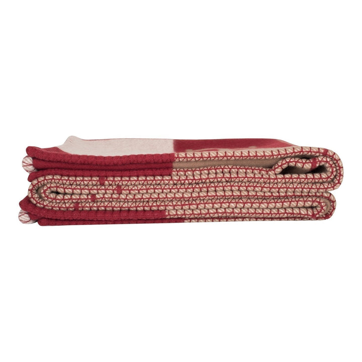 Top quality Hermes "Classic Avalon" Ecru and Rouge Blanket