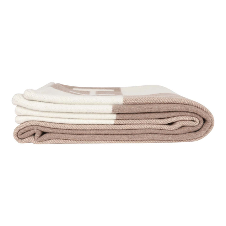 Top quality Hermes "Avalon Vibration" Ecru and Natural Blanket