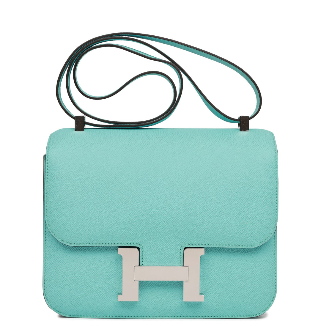 Top quality Hermes Constance 24 Bleu Atoll Epsom Palladium Hardware