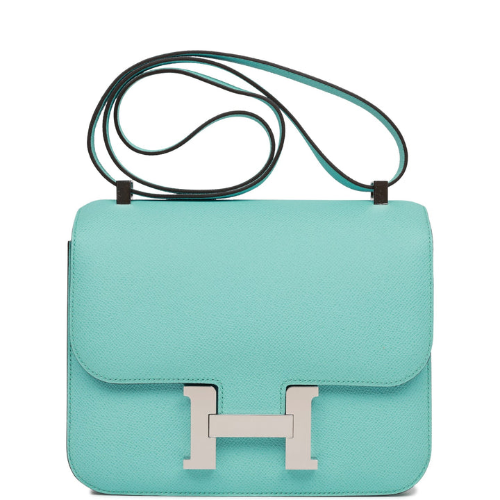 Top quality Hermes Constance 24 Bleu Atoll Epsom Palladium Hardware