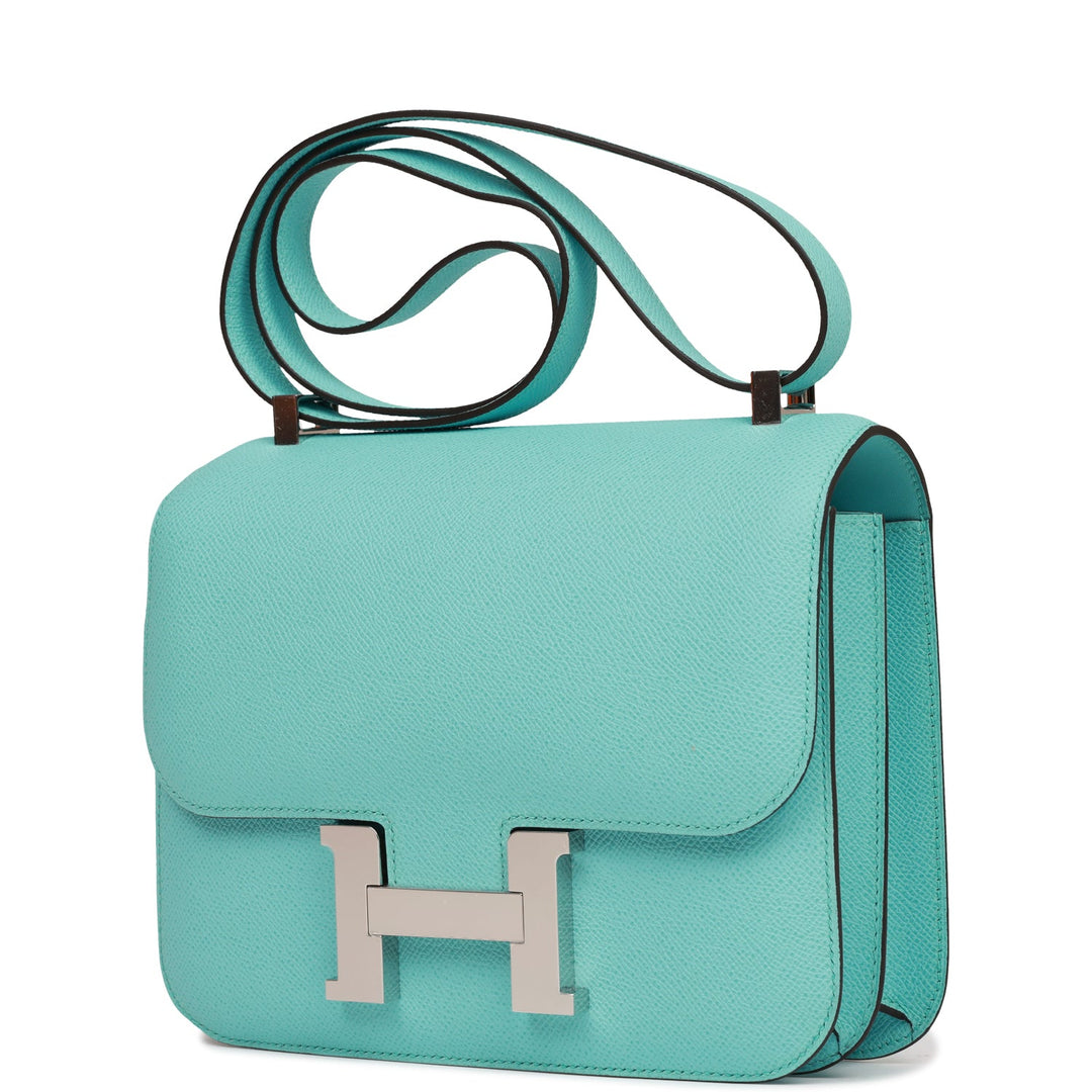 Top quality Hermes Constance 24 Bleu Atoll Epsom Palladium Hardware