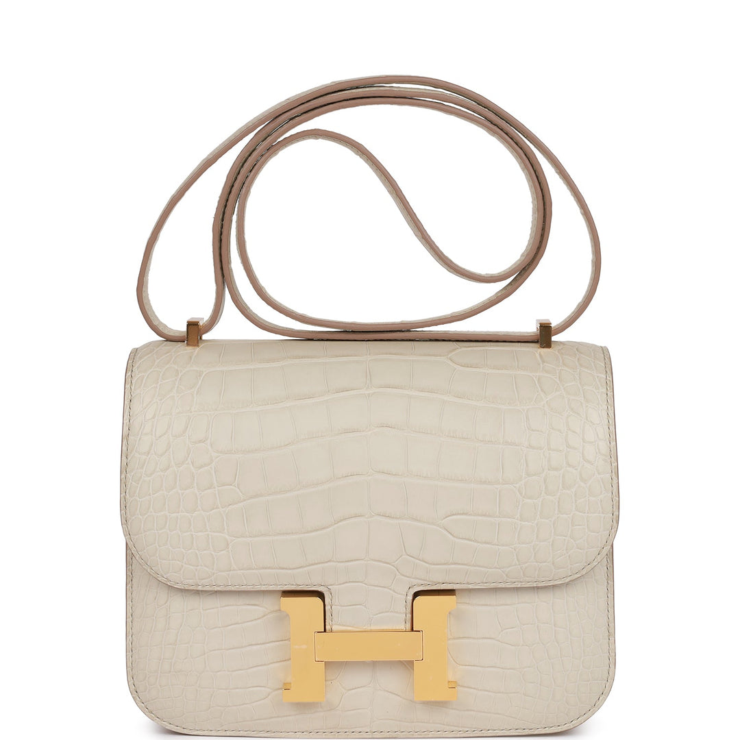 Top quality Hermes Constance 18 Beton Matte Alligator Gold Hardware