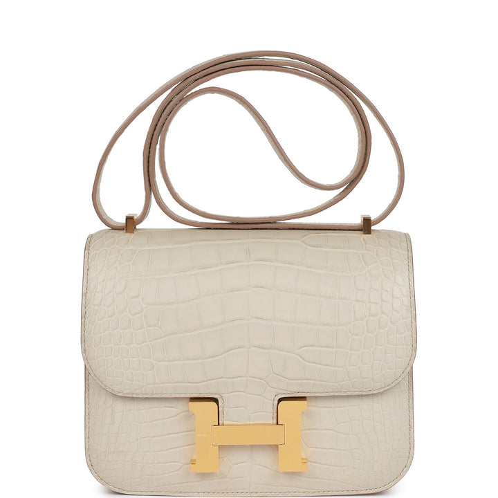 Top quality Hermes Constance 18 Beton Matte Alligator Gold Hardware