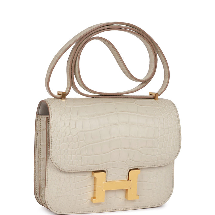 Top quality Hermes Constance 18 Beton Matte Alligator Gold Hardware