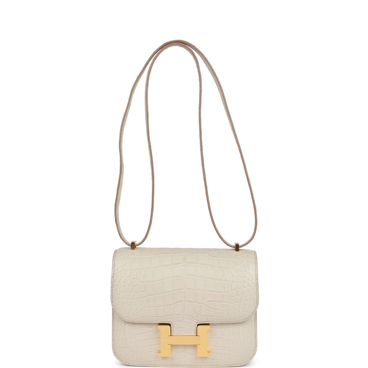 Top quality Hermes Constance 18 Beton Matte Alligator Gold Hardware