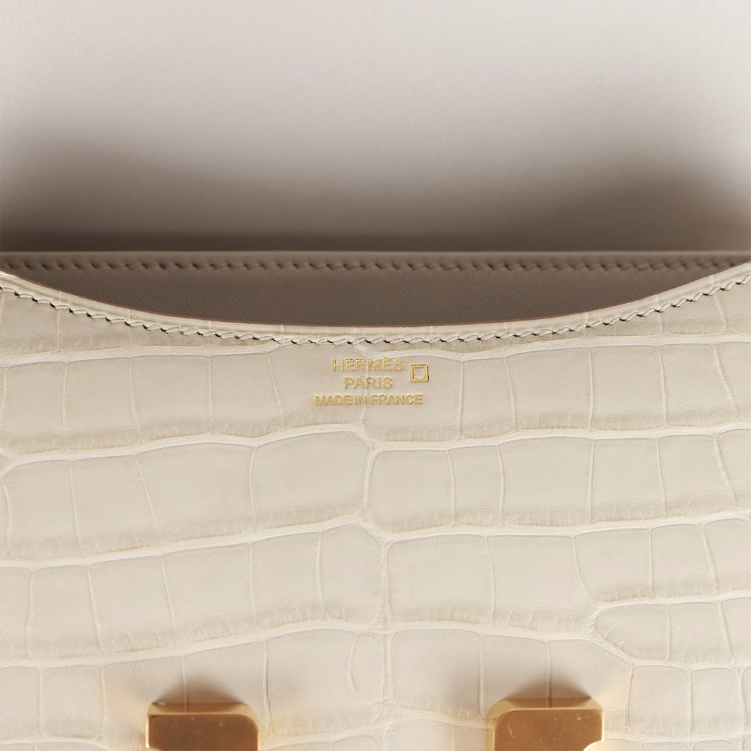 Top quality Hermes Constance 18 Beton Matte Alligator Gold Hardware