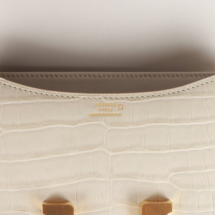 Top quality Hermes Constance 18 Beton Matte Alligator Gold Hardware