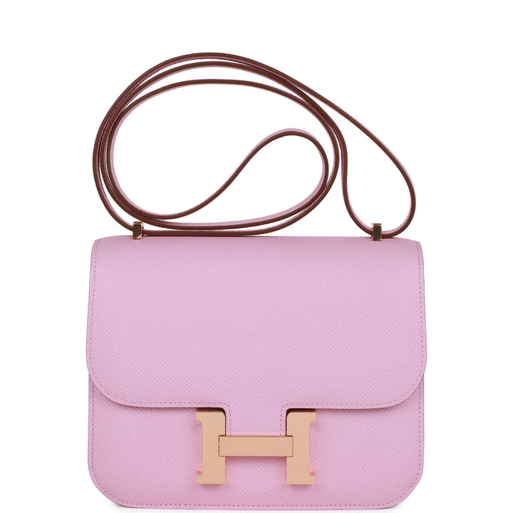 Top quality Hermes Constance 18 Mauve Sylvestre Epsom Rose Gold Hardware