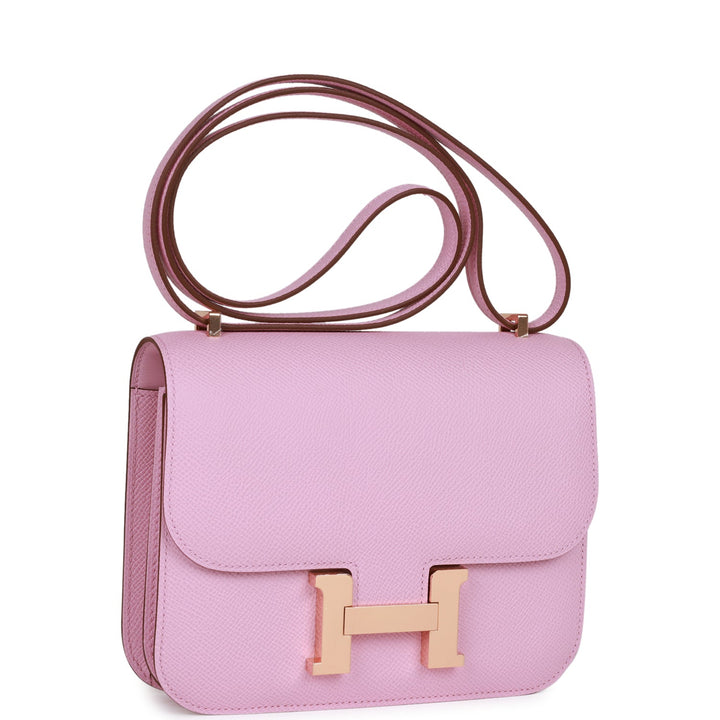 Top quality Hermes Constance 18 Mauve Sylvestre Epsom Rose Gold Hardware
