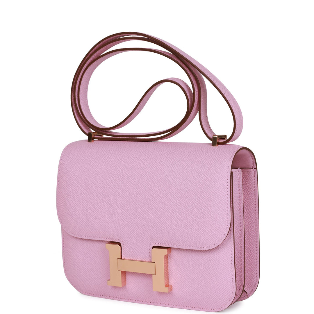 Top quality Hermes Constance 18 Mauve Sylvestre Epsom Rose Gold Hardware