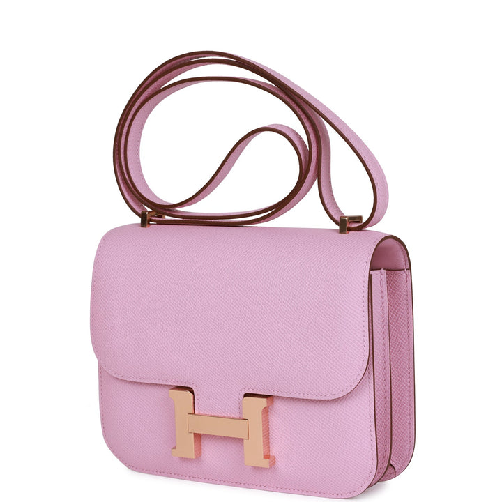 Top quality Hermes Constance 18 Mauve Sylvestre Epsom Rose Gold Hardware