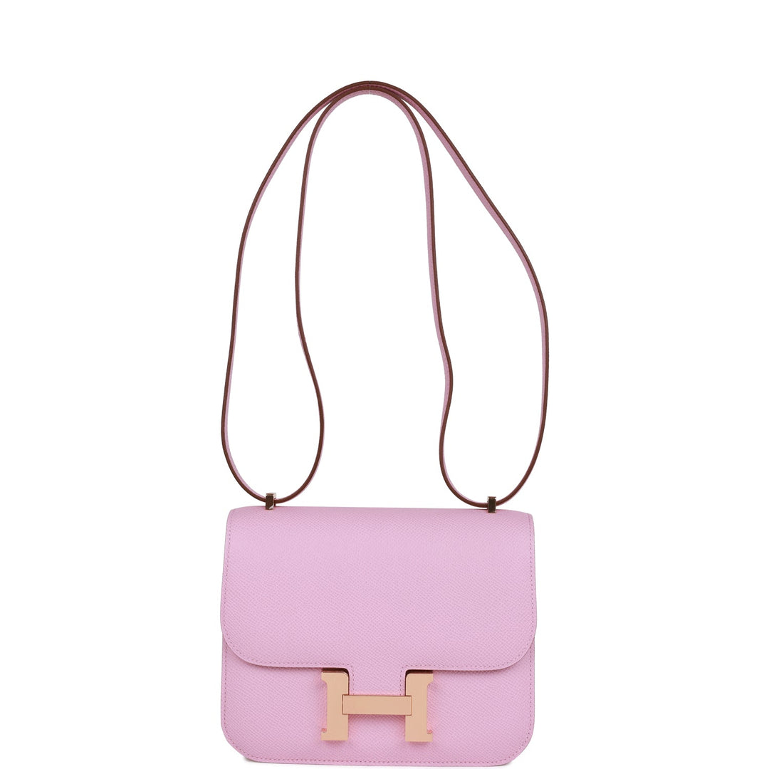 Top quality Hermes Constance 18 Mauve Sylvestre Epsom Rose Gold Hardware