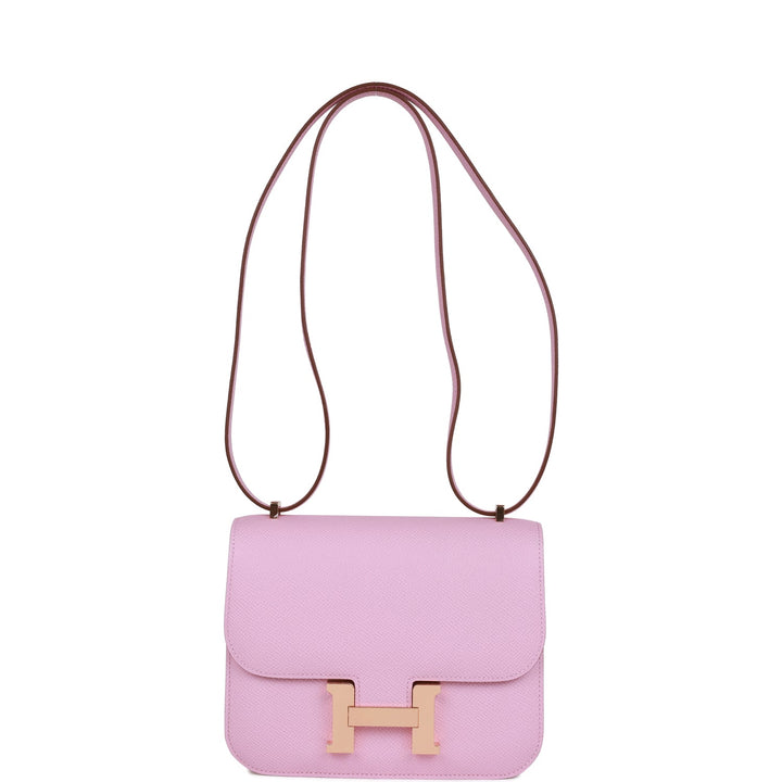Top quality Hermes Constance 18 Mauve Sylvestre Epsom Rose Gold Hardware