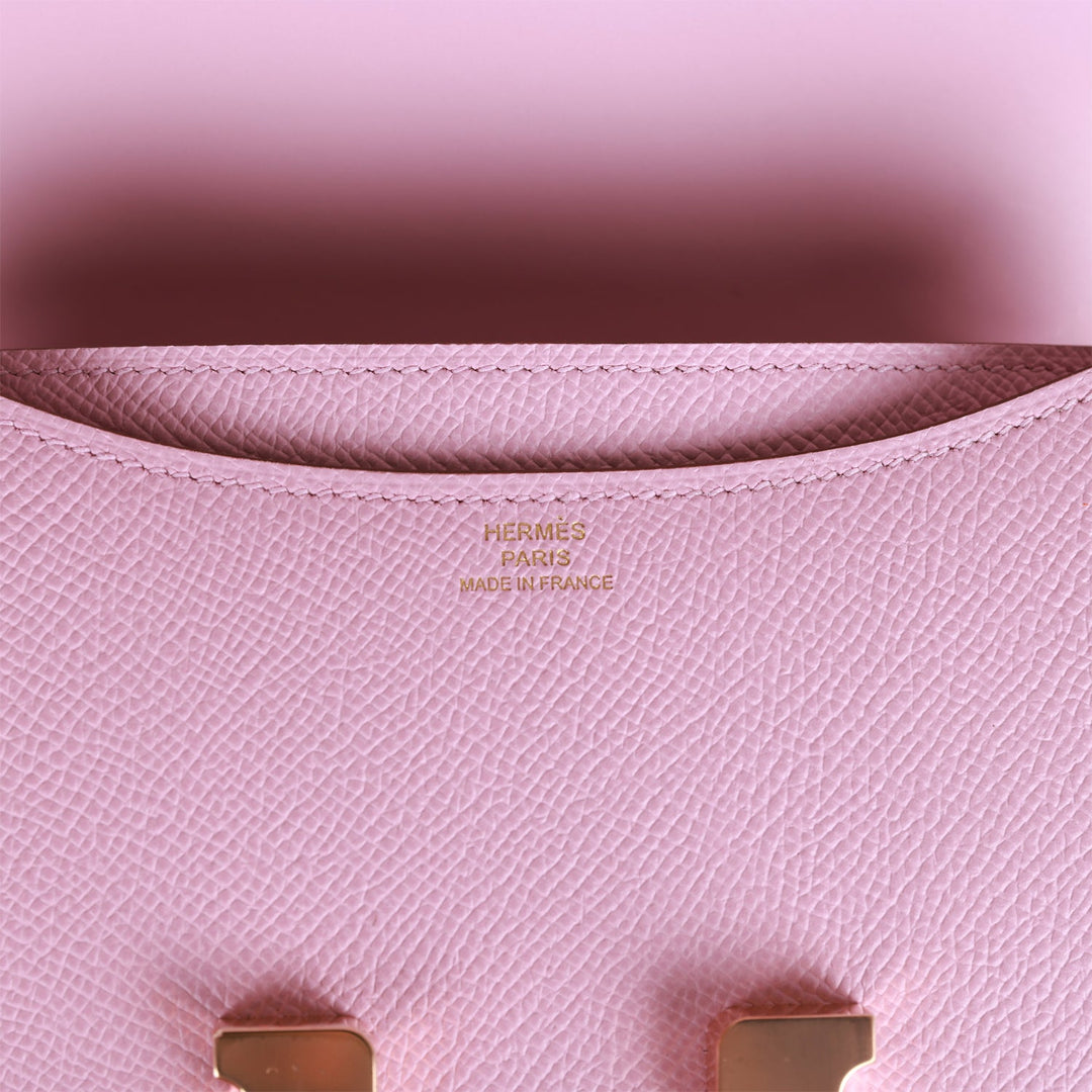 Top quality Hermes Constance 18 Mauve Sylvestre Epsom Rose Gold Hardware