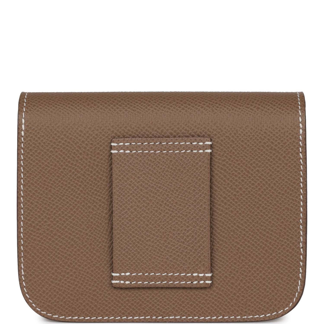 Top quality Hermes Constance Slim Wallet Etoupe Epsom Palladium Hardware