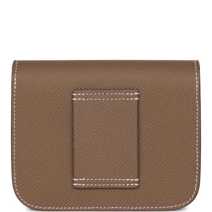 Top quality Hermes Constance Slim Wallet Etoupe Epsom Palladium Hardware