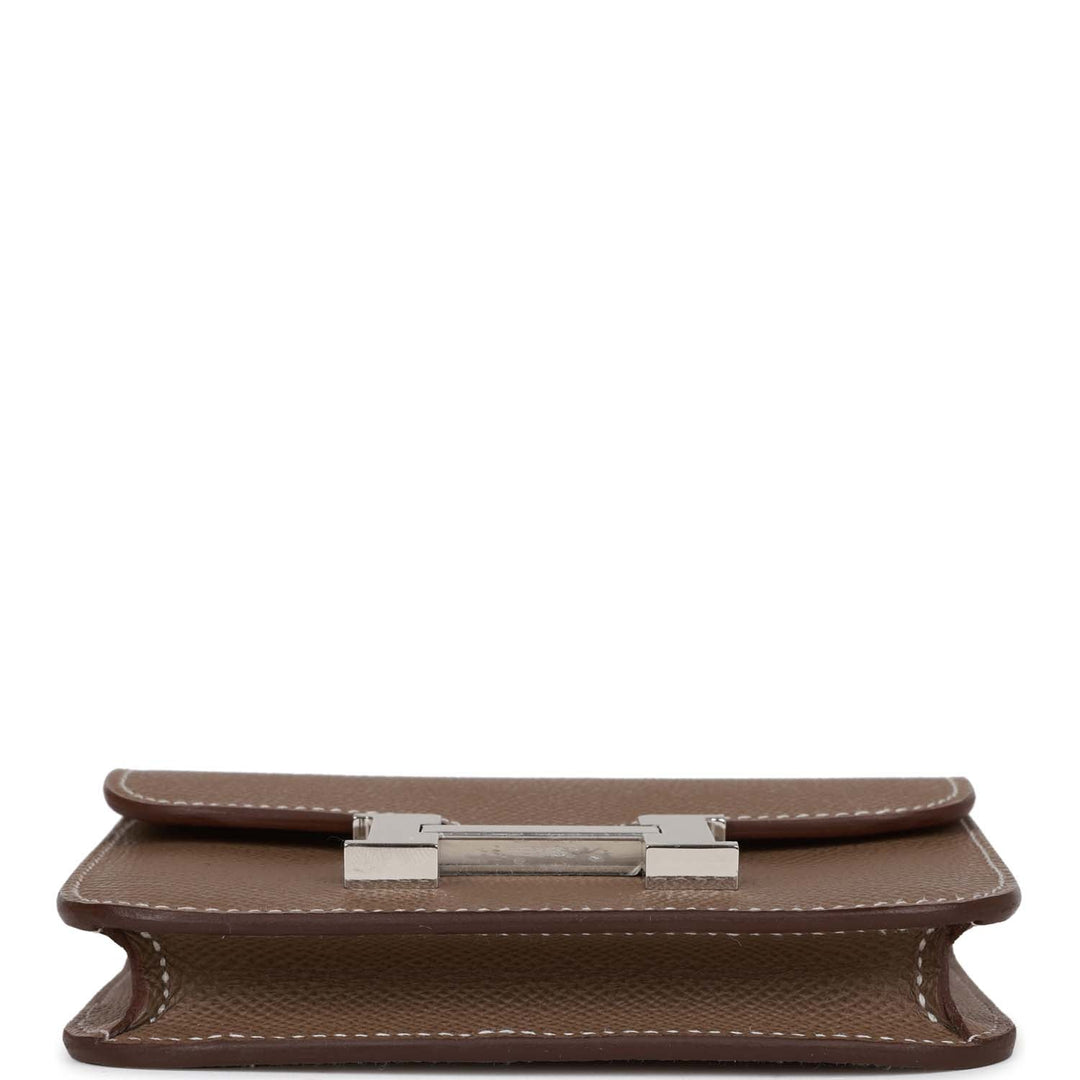 Top quality Hermes Constance Slim Wallet Etoupe Epsom Palladium Hardware