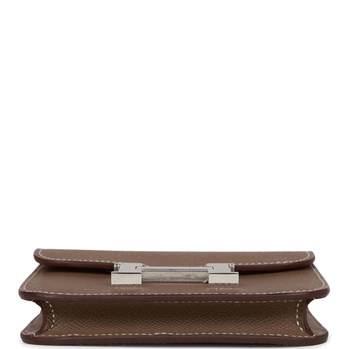 Top quality Hermes Constance Slim Wallet Etoupe Epsom Palladium Hardware