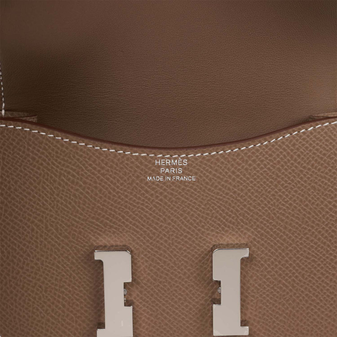 Top quality Hermes Constance Slim Wallet Etoupe Epsom Palladium Hardware