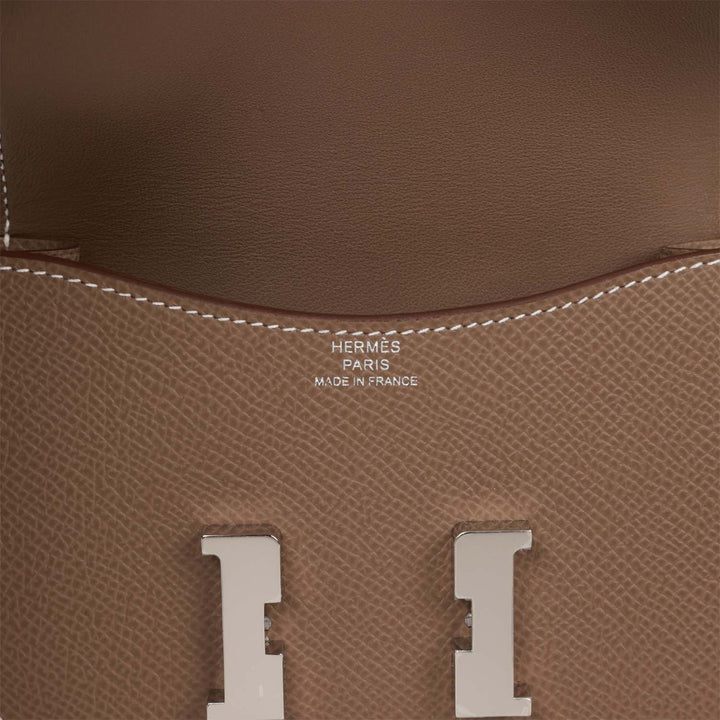 Top quality Hermes Constance Slim Wallet Etoupe Epsom Palladium Hardware