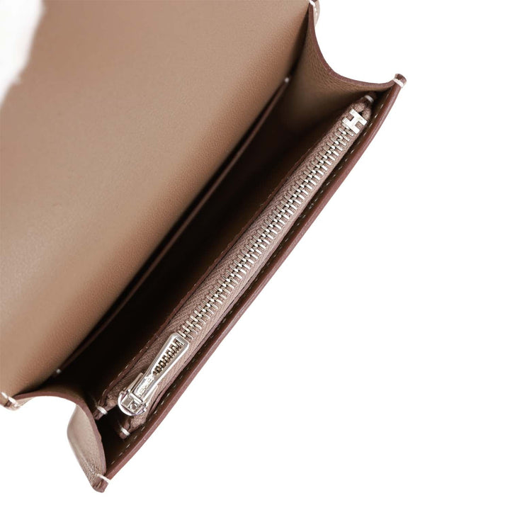 Top quality Hermes Constance Slim Wallet Etoupe Epsom Palladium Hardware