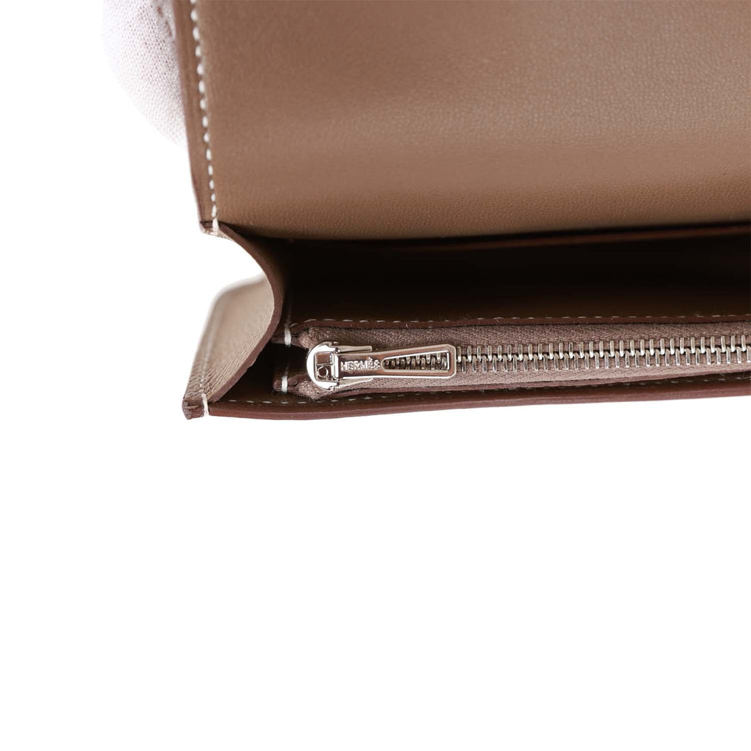 Top quality Hermes Constance Slim Wallet Etoupe Epsom Palladium Hardware