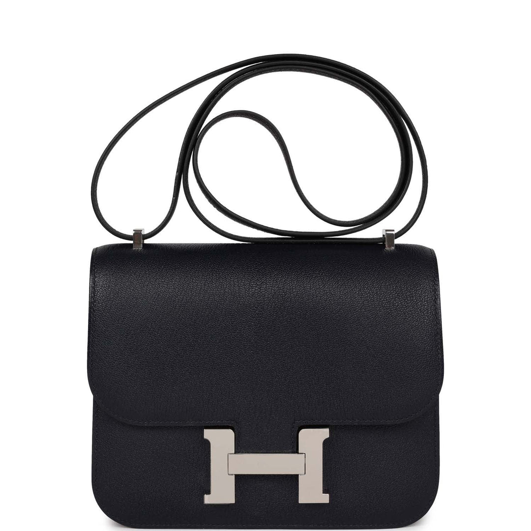Top quality Hermes Special Order (HSS) Constance 18 Bleu Indigo Verso Chevre Palladium Hardware