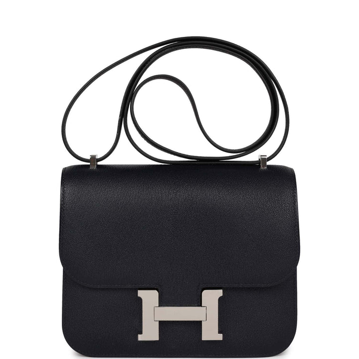 Top quality Hermes Special Order (HSS) Constance 18 Bleu Indigo Verso Chevre Palladium Hardware